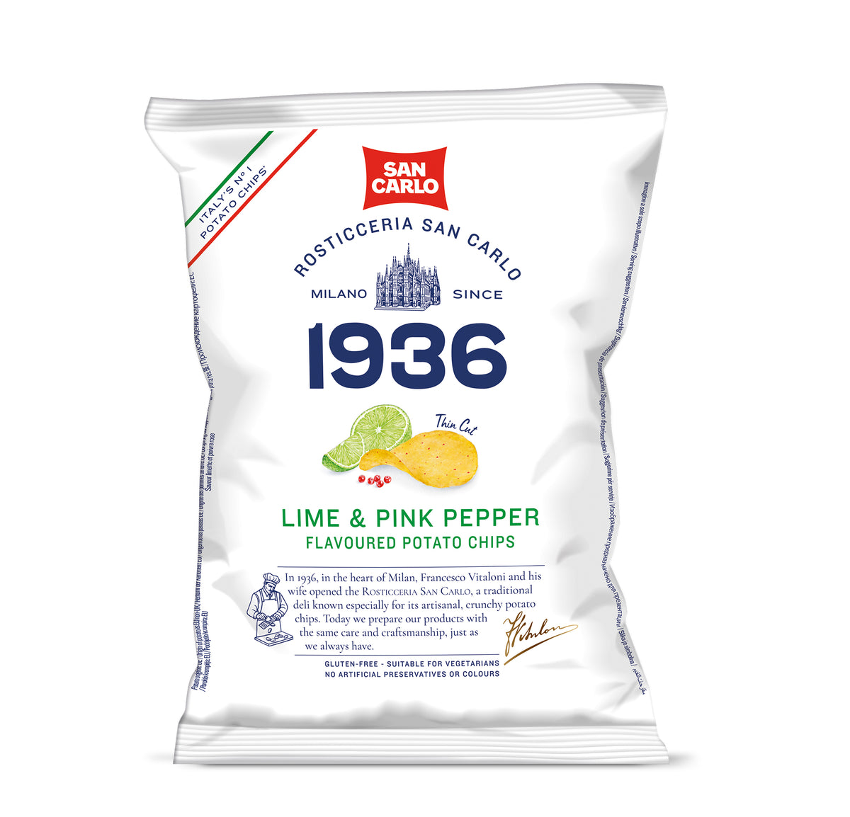 San Carlo chipsy z limonką i różowym pieprzem 50g