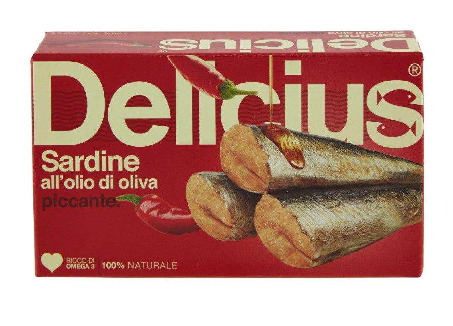 Delicius sardynki w oliwie z oliwek z chili 120 g