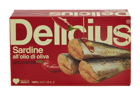 Delicius sardynki w oliwie z oliwek z chili 120 g